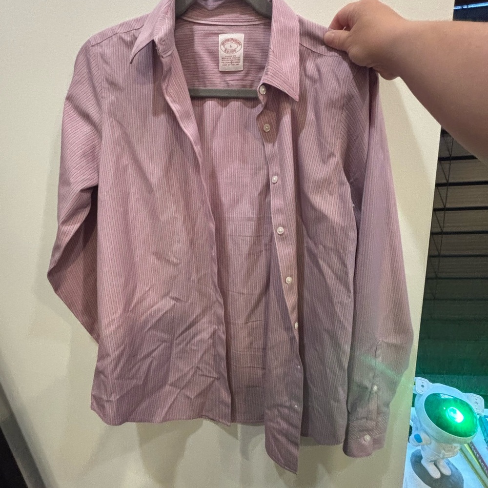 Brooks Brothers Pink and Blue Striped Shirt